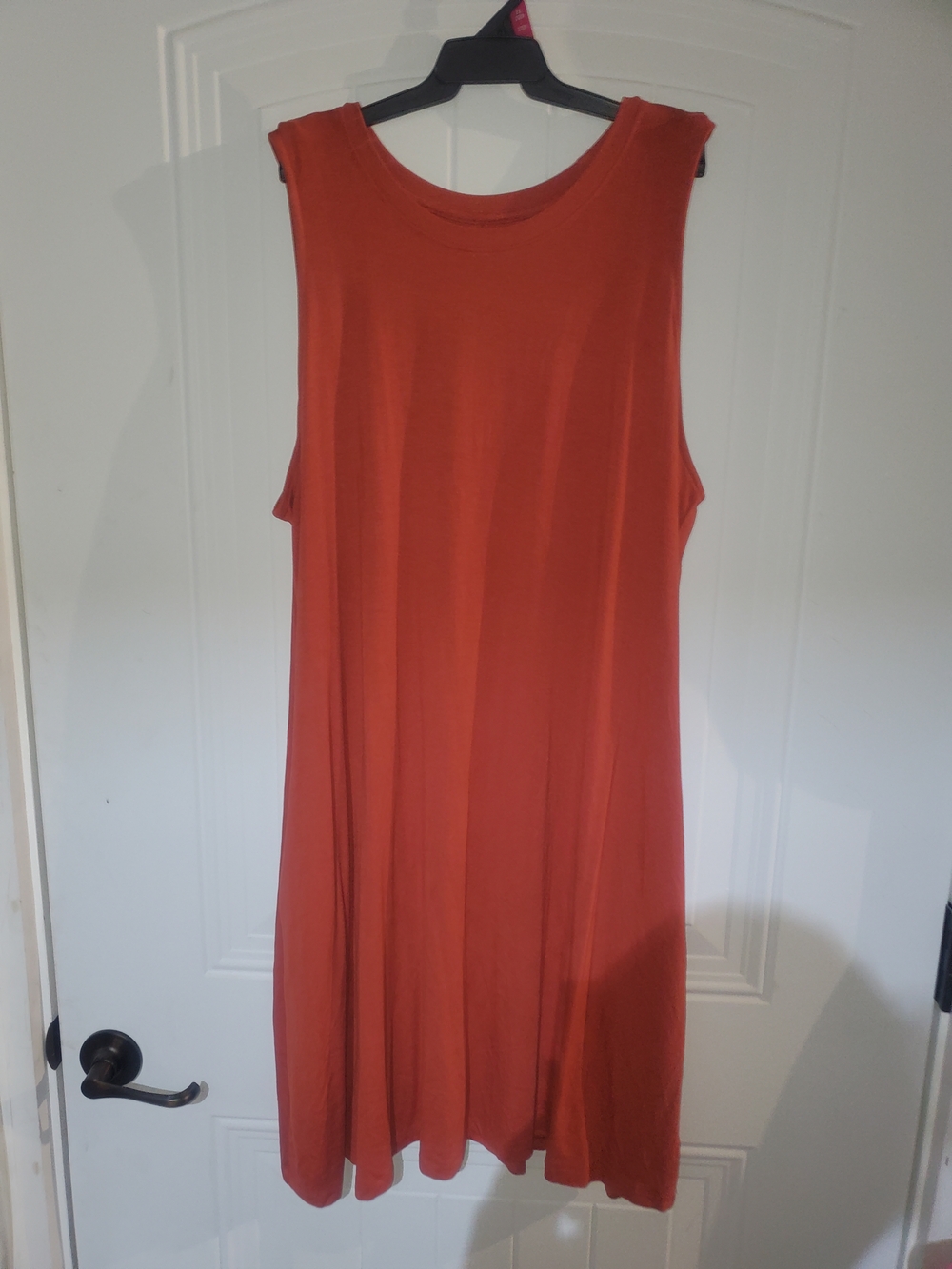 Sleeveless Women's Dress - Rust Orange